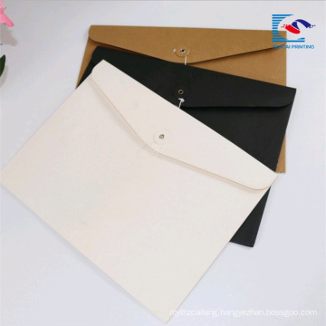 customize logo printed brown kraft file paper packaging bag